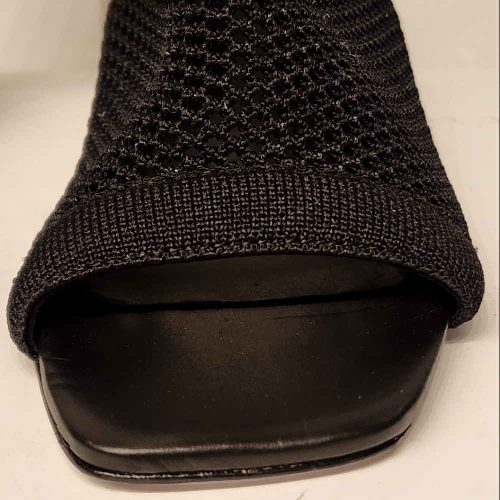 SCHUTZ Sinara Knit Mule Heeled Sandal In Black Size 6.5 - Picture 7 of 15